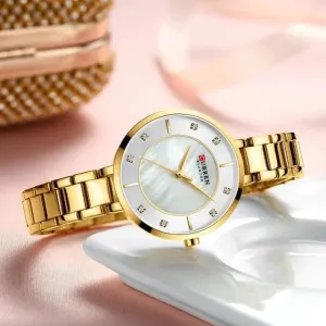 Seductive classic stainless steel women's classic wrist watch