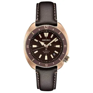 SEIKO Mens Brown Dial Leather Band Automatic Watch - SRPG18