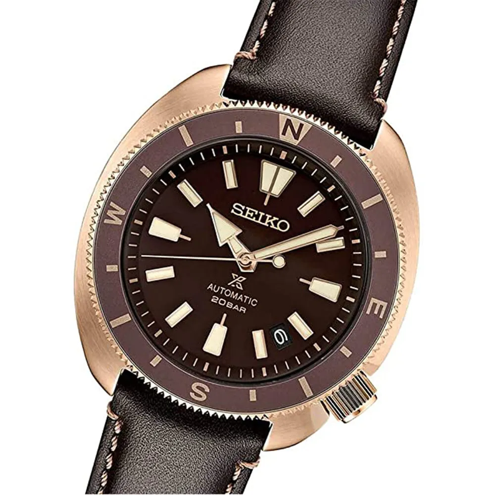 SEIKO Mens Brown Dial Leather Band Automatic Watch - SRPG18