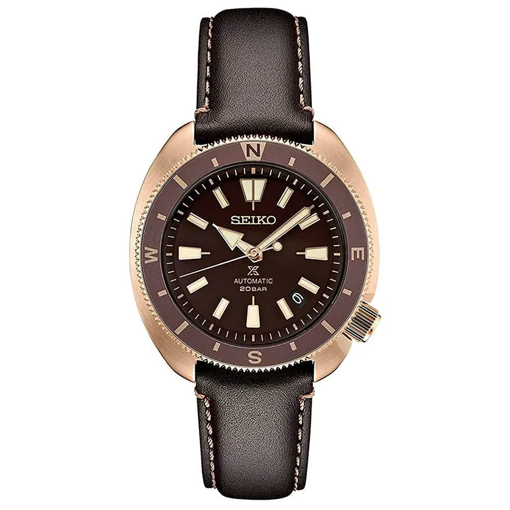 SEIKO Mens Brown Dial Leather Band Automatic Watch - SRPG18
