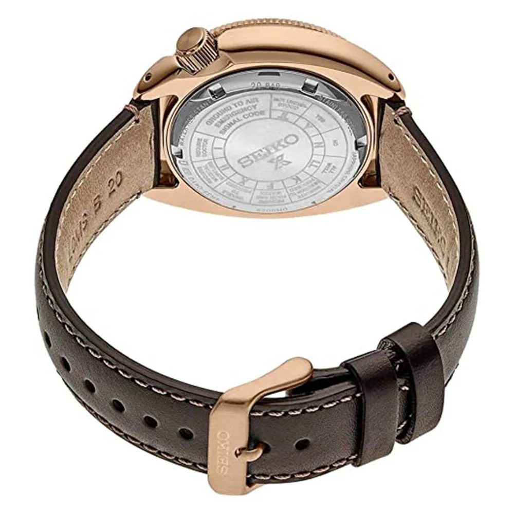 SEIKO Mens Brown Dial Leather Band Automatic Watch - SRPG18