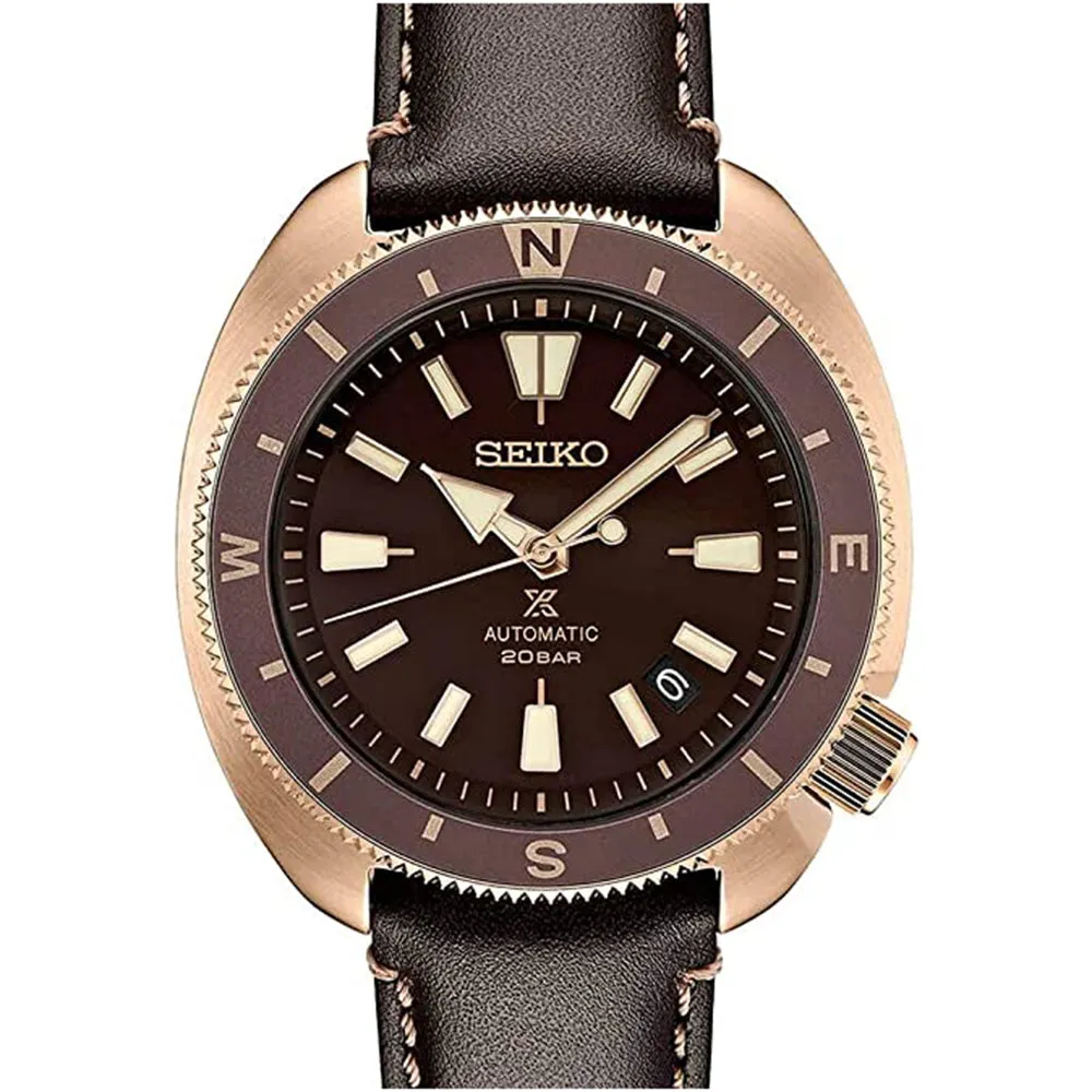 SEIKO Mens Brown Dial Leather Band Automatic Watch - SRPG18