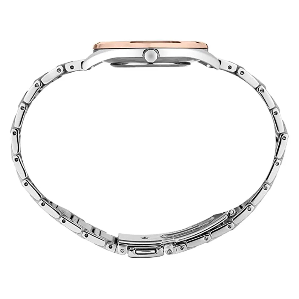 Seiko Womens Japanese Quartz Silver Dial Two Tone Band Stainless Steel Strap Casual Watch - SWR034