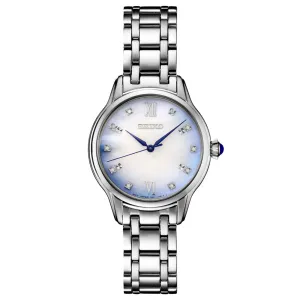 Seiko Women's Mother of Pearl Dial Silver Band Stainless Steel Quartz Watch - SRZ539
