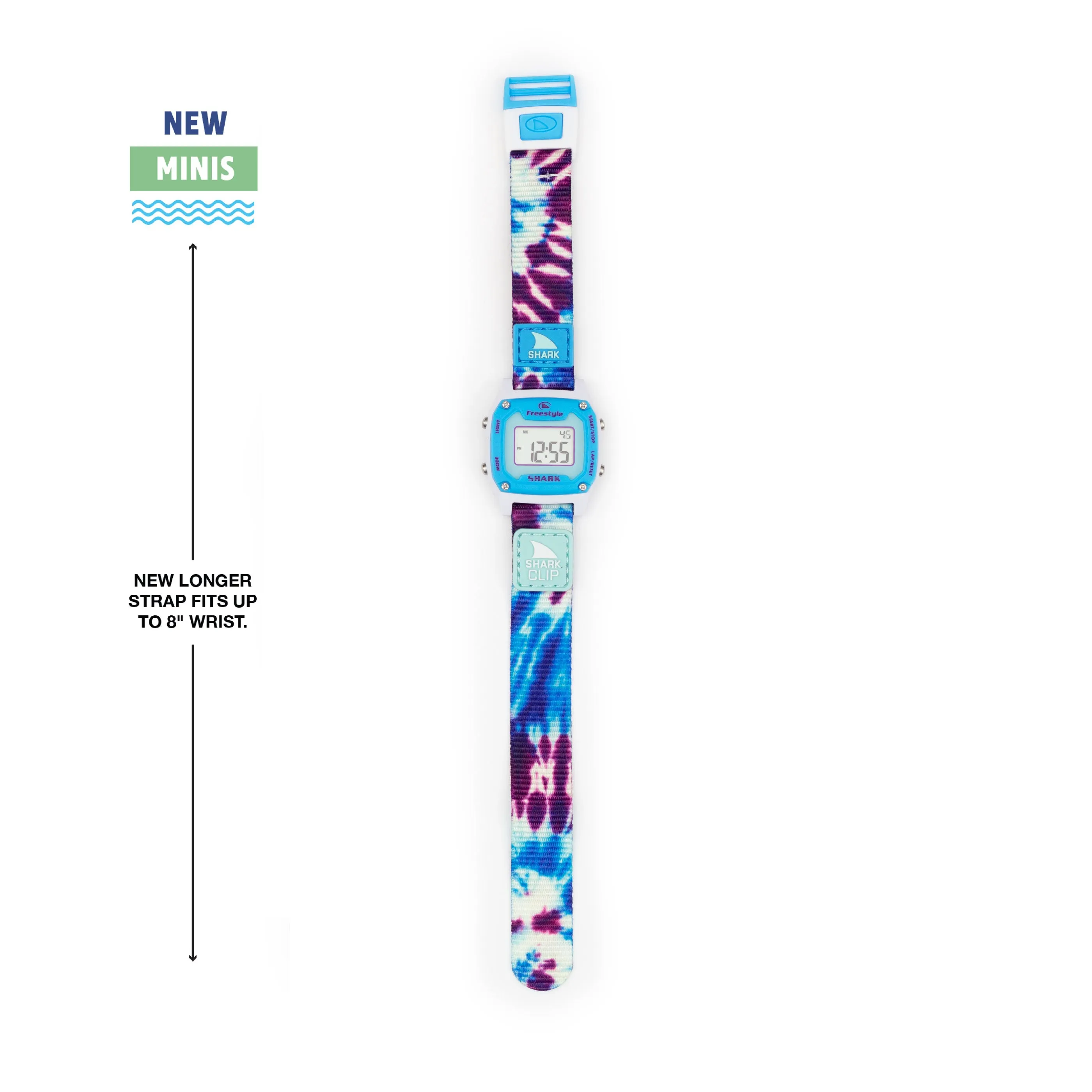 SHARK MINI CLIP TIE-DYE BLUE DAZE