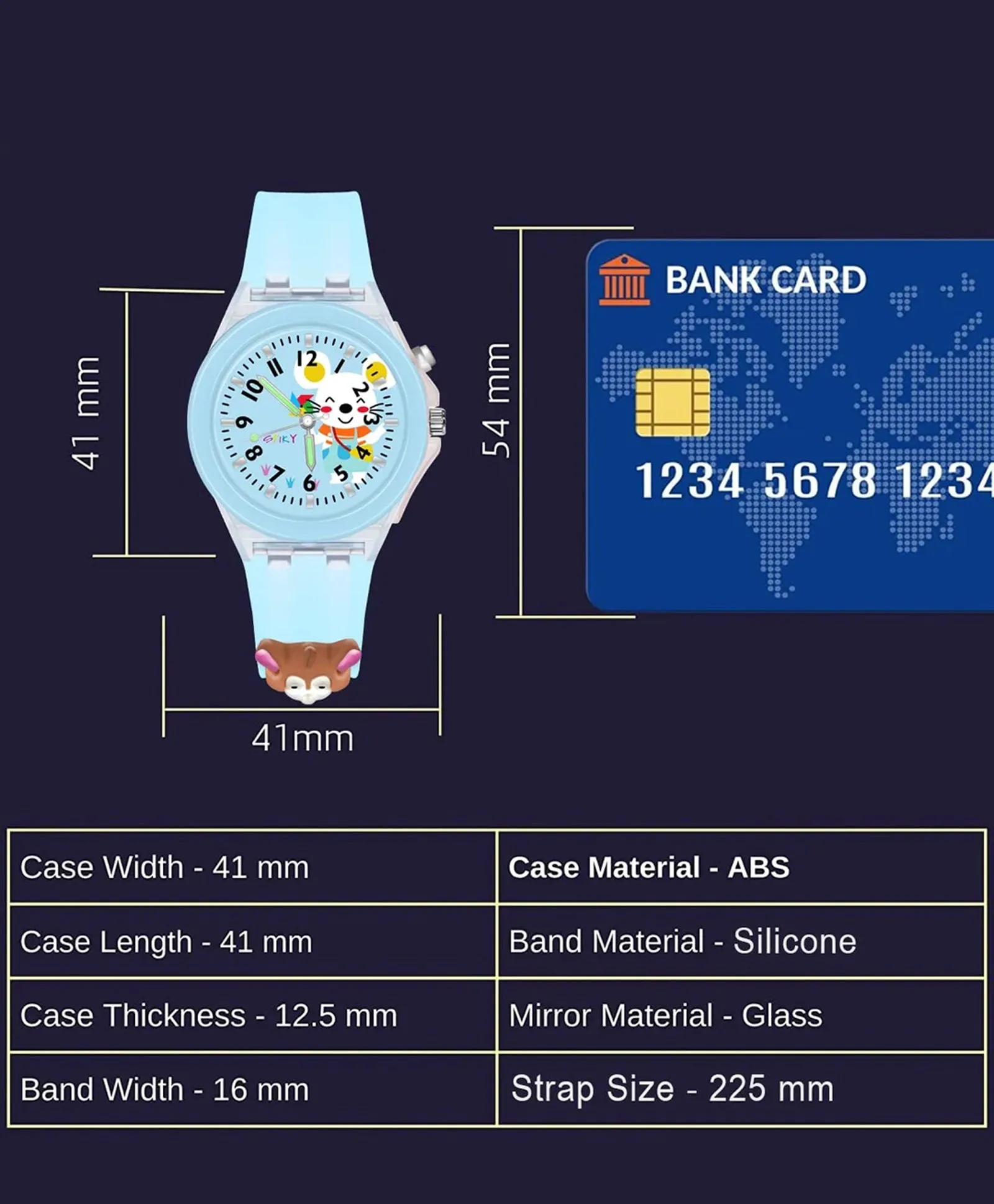 Spiky 3D Cartoon Rabbit Analog Light Watch for Kids Boys & Girls - Pink