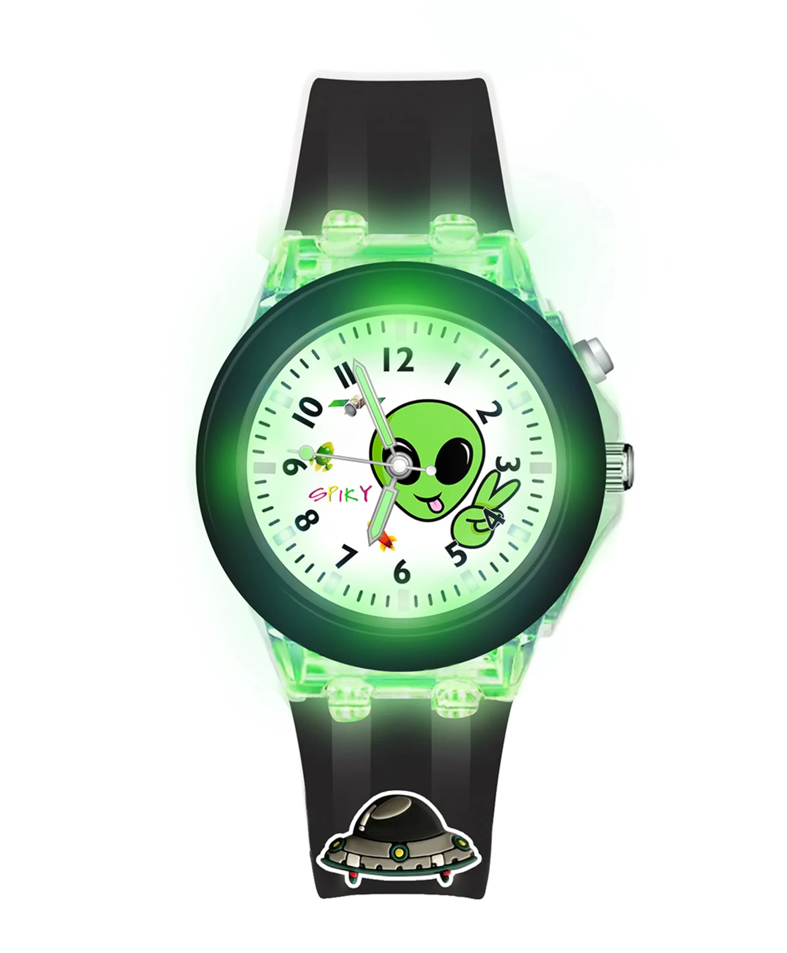 Spiky 3D Cartoon Rabbit Analog Light Watch for Kids Boys & Girls - Pink
