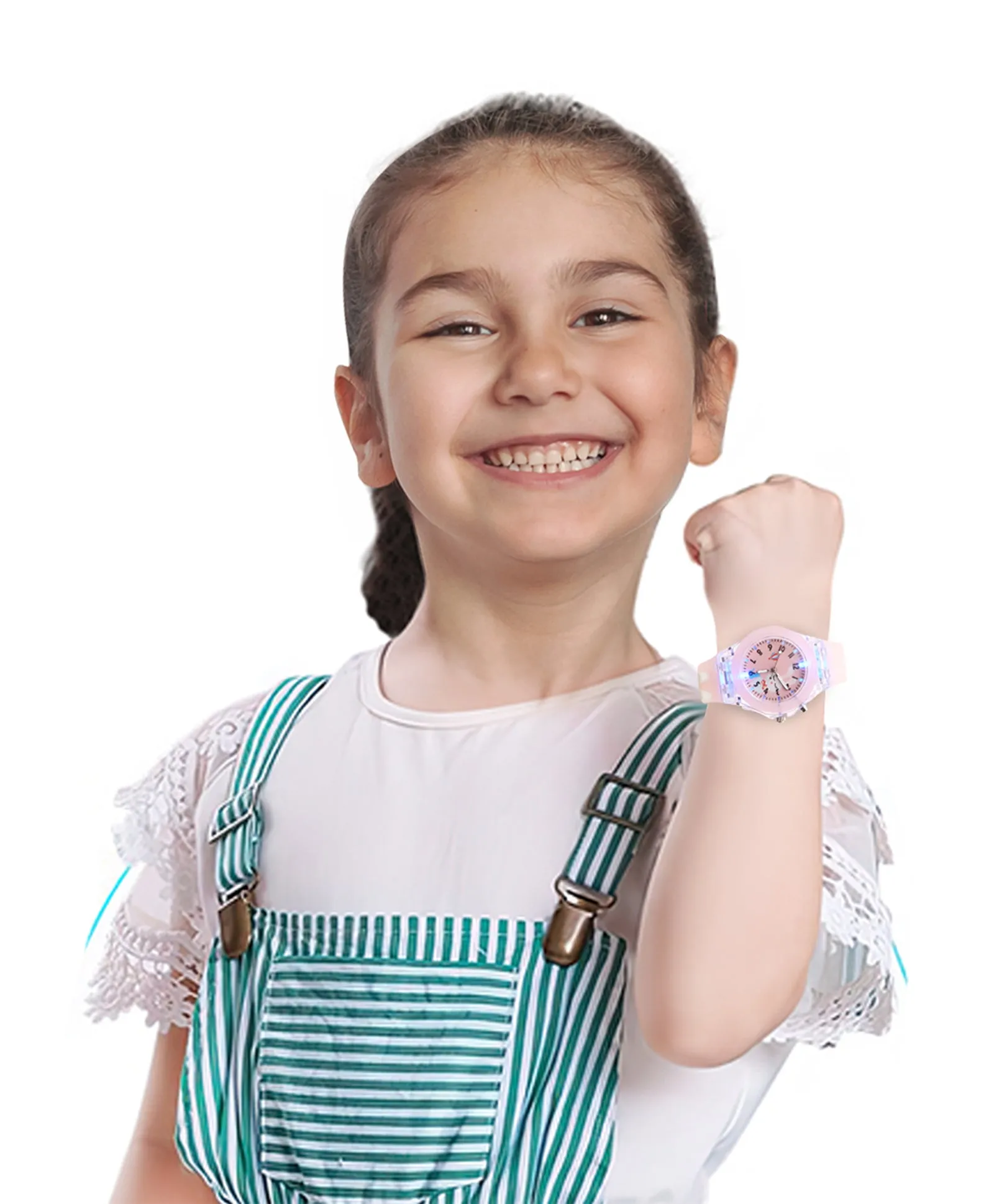 Spiky 3D Cartoon Rabbit Analog Light Watch for Kids Boys & Girls - Pink