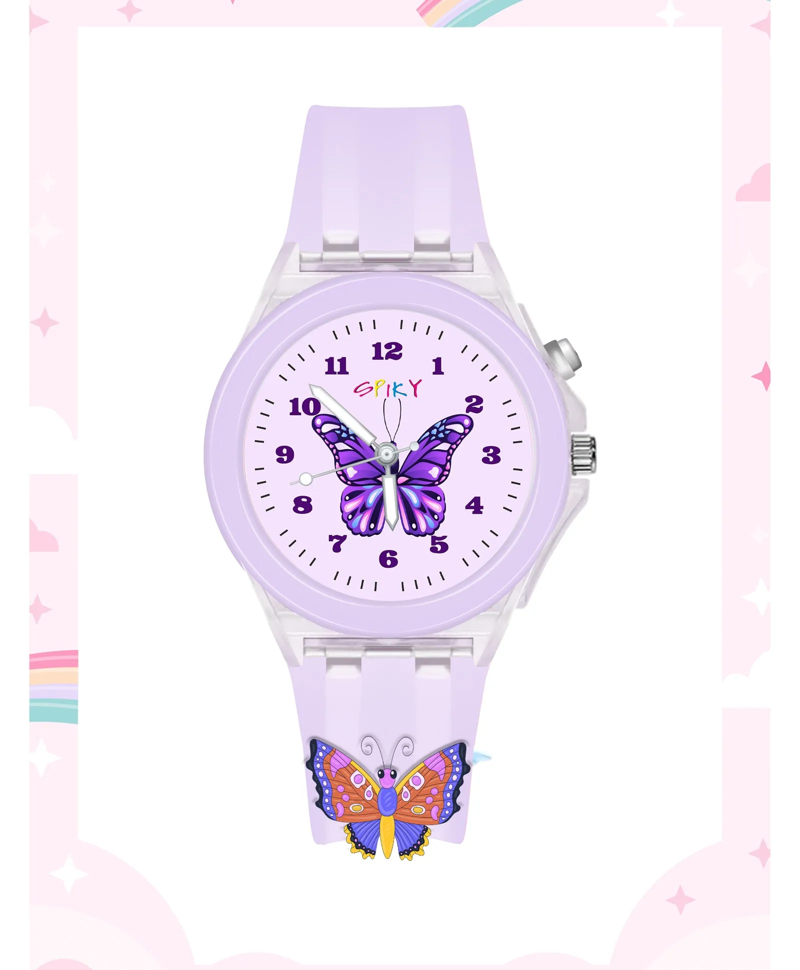 Spiky 3D Cartoon Rabbit Analog Light Watch for Kids Boys & Girls - Pink