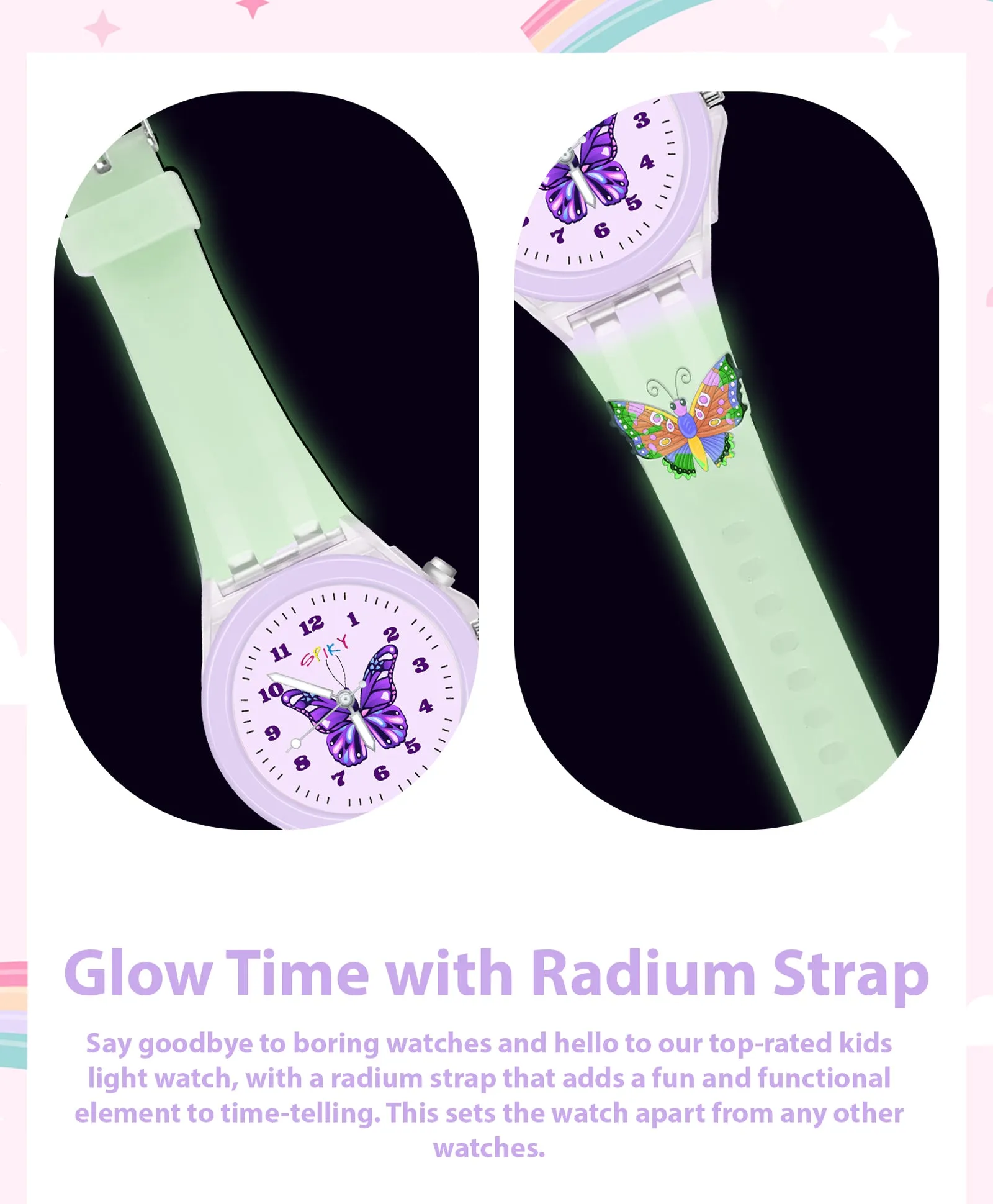 Spiky 3D Cartoon Rabbit Analog Light Watch for Kids Boys & Girls - Pink
