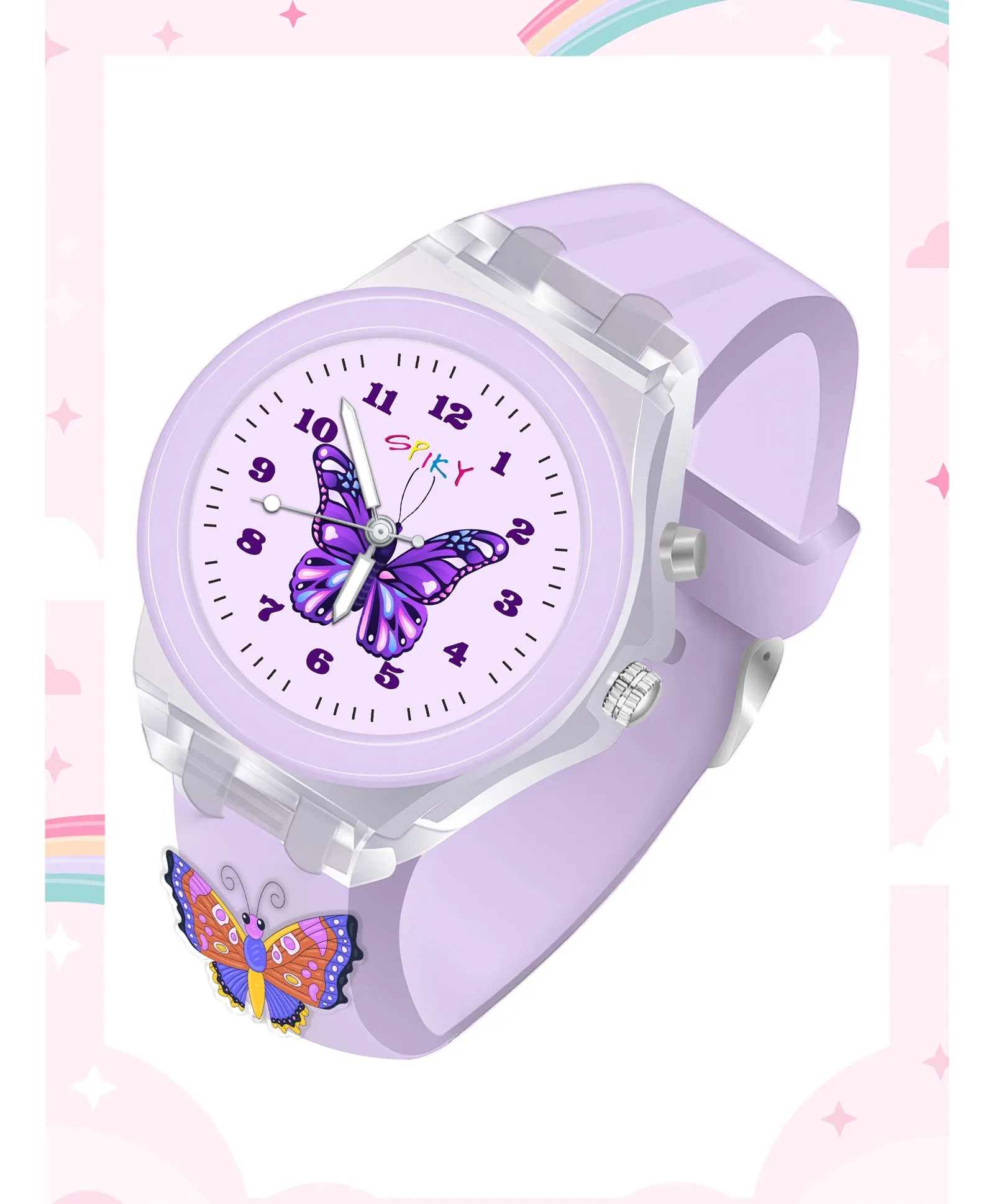 Spiky 3D Cartoon Rabbit Analog Light Watch for Kids Boys & Girls - Pink