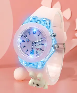 Spiky 3D Cartoon Rabbit Analog Light Watch for Kids Boys & Girls - Pink