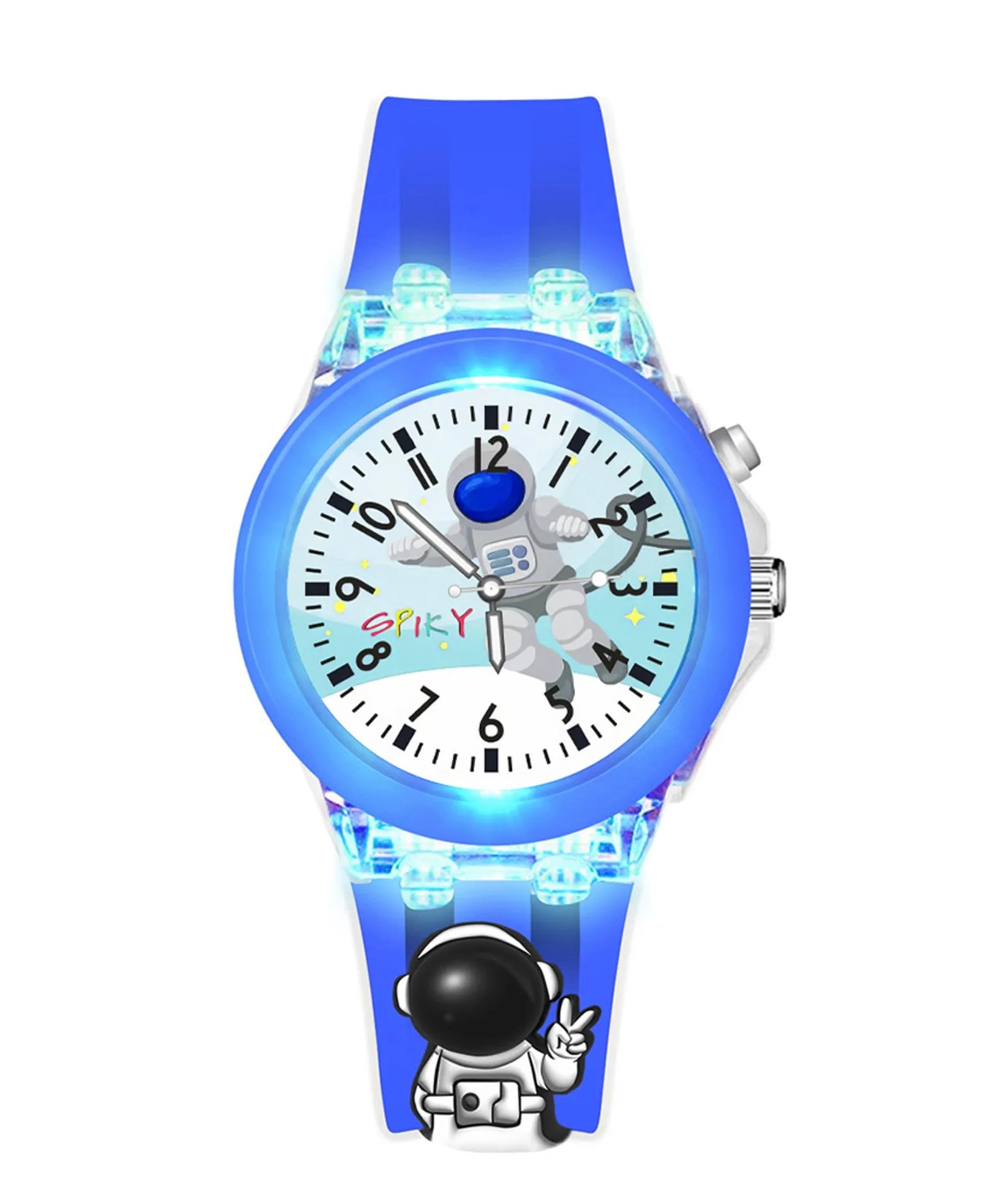 Spiky 3D Cartoon Rabbit Analog Light Watch for Kids Boys & Girls - Pink