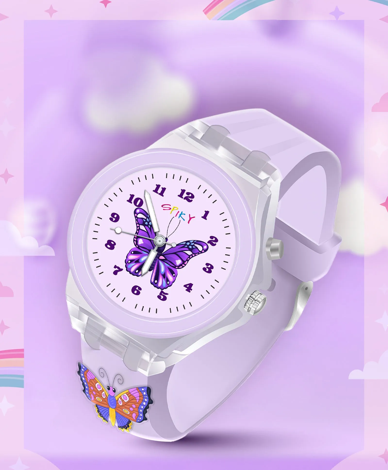 Spiky 3D Cartoon Rabbit Analog Light Watch for Kids Boys & Girls - Pink