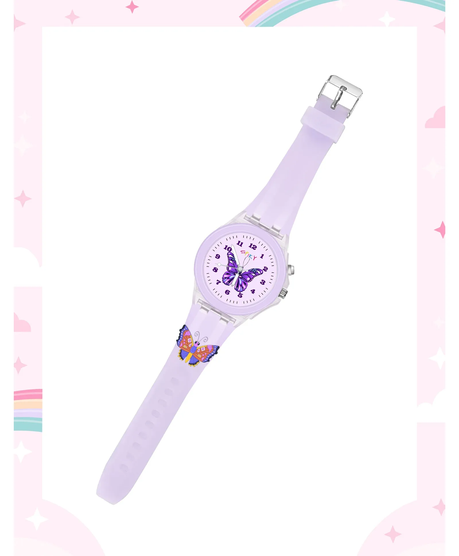 Spiky 3D Cartoon Rabbit Analog Light Watch for Kids Boys & Girls - Pink