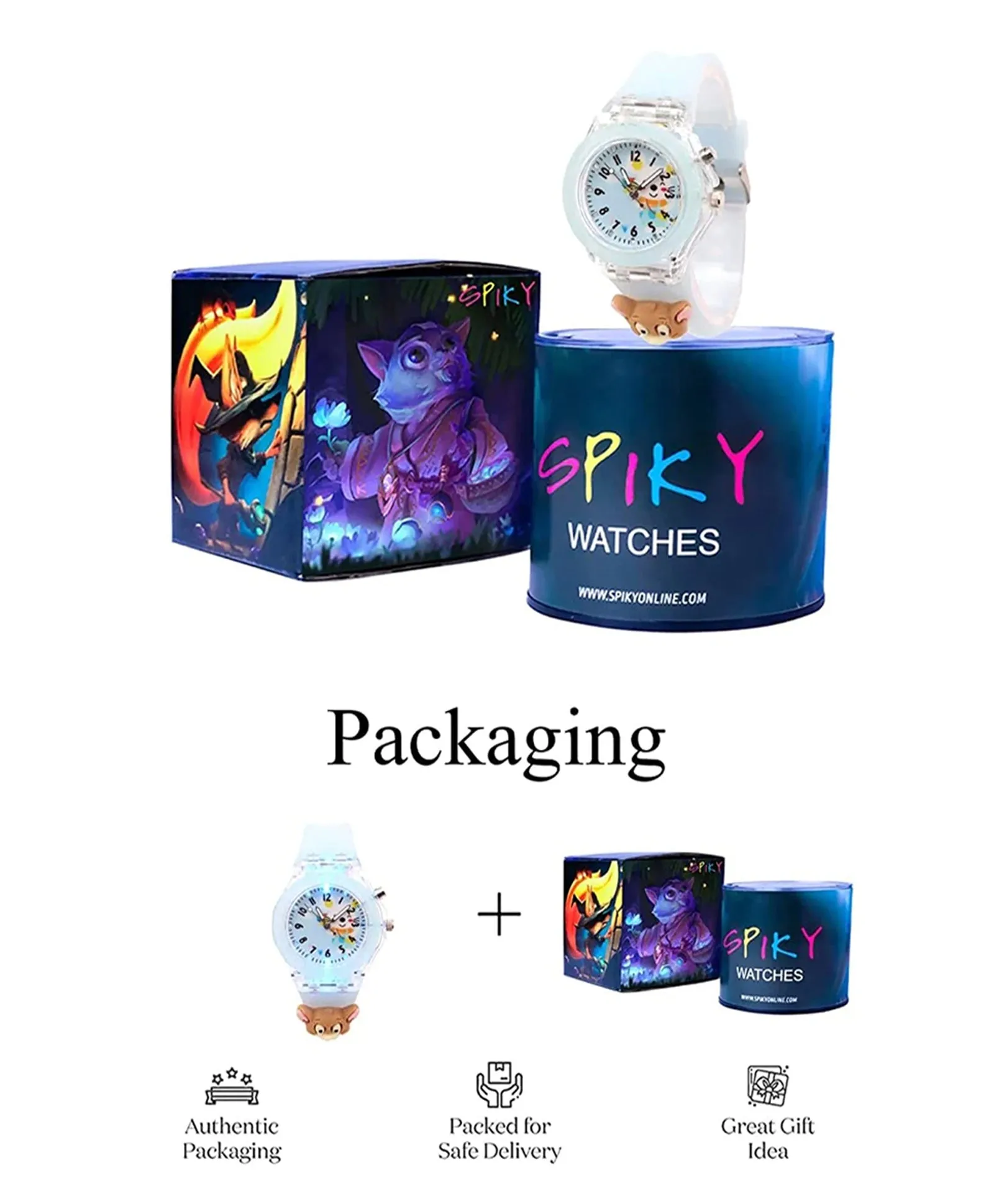 Spiky 3D Cartoon Rabbit Analog Light Watch for Kids Boys & Girls - Pink