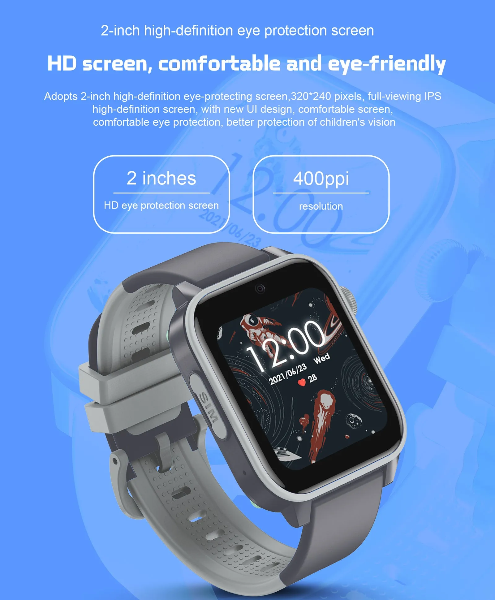 Spiky GNOME 4g Video & Voice Calling Smartwatch with - Black