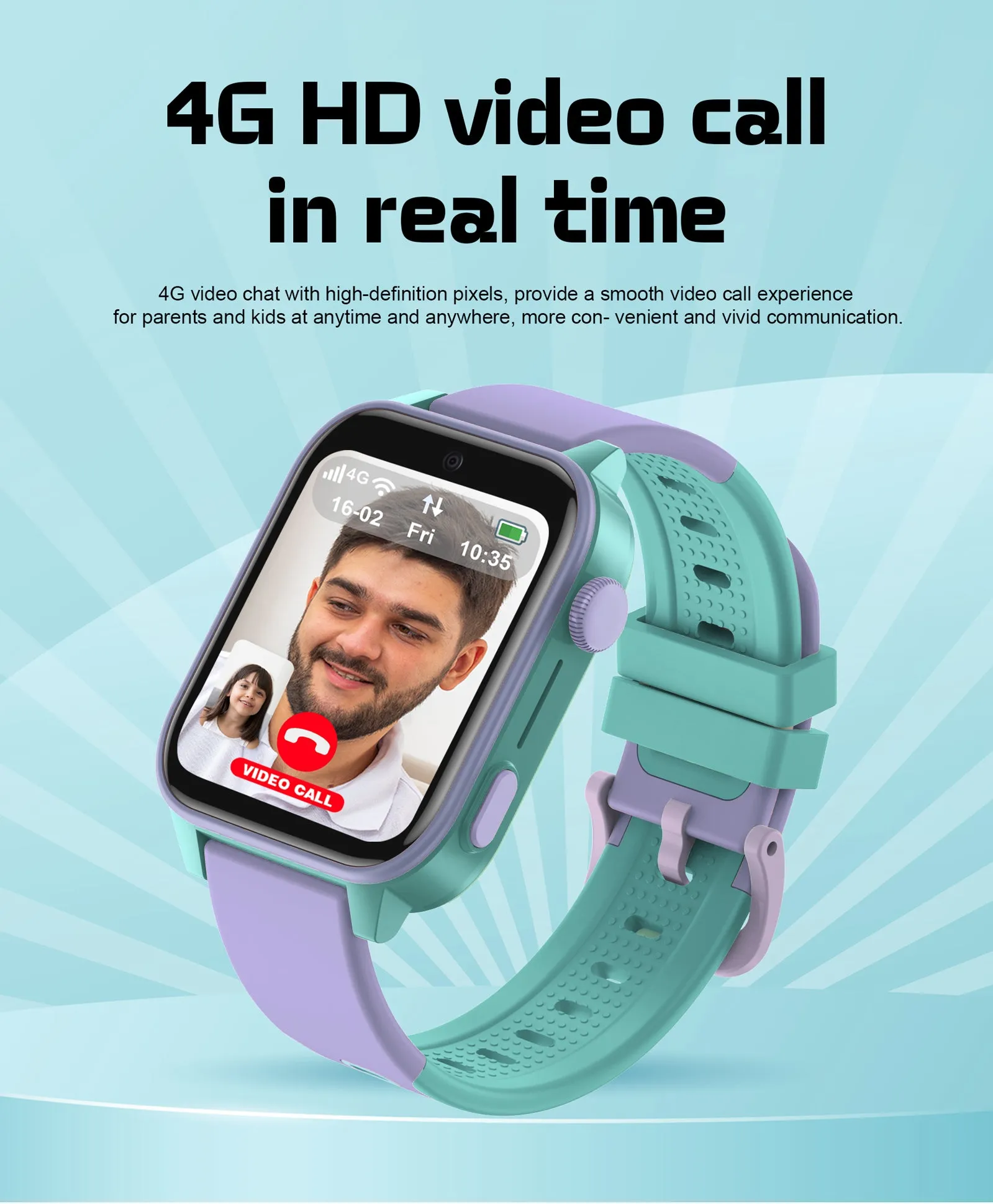 Spiky GNOME 4g Video & Voice Calling Smartwatch with - Black