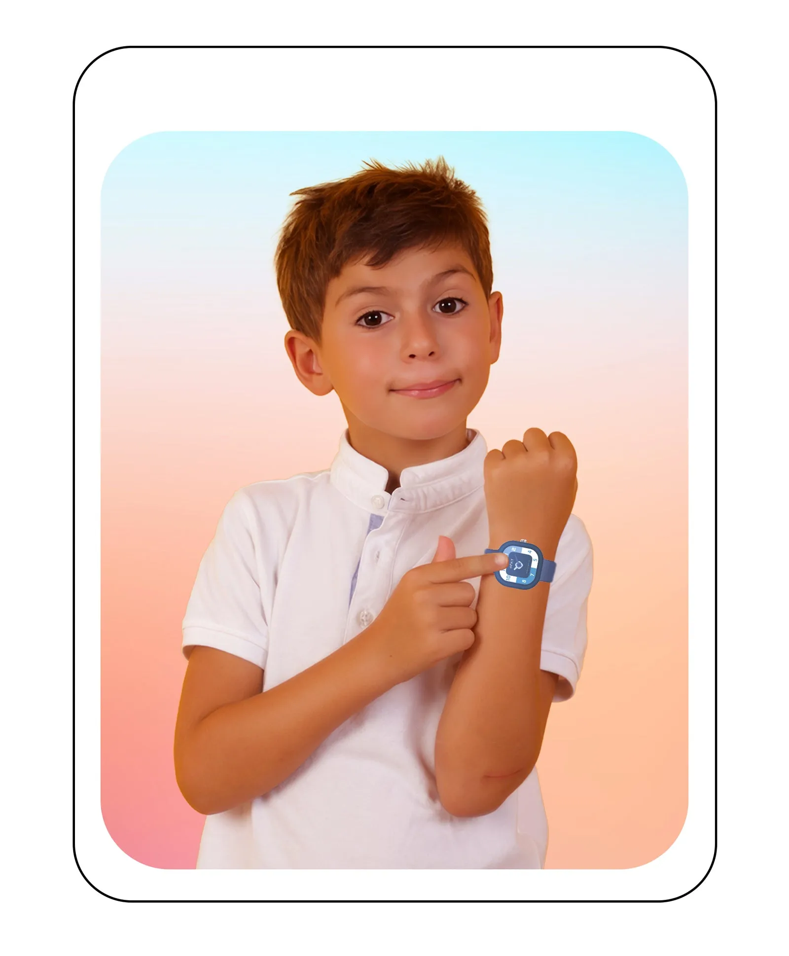 Spiky Square Analog Watch for Kids - Black