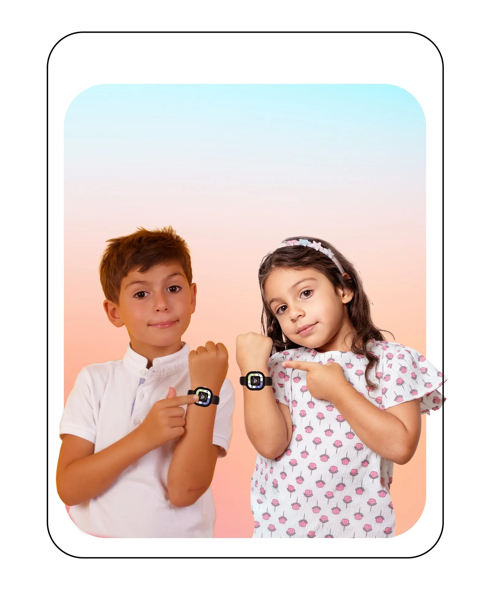 Spiky Square Analog Watch for Kids - Black