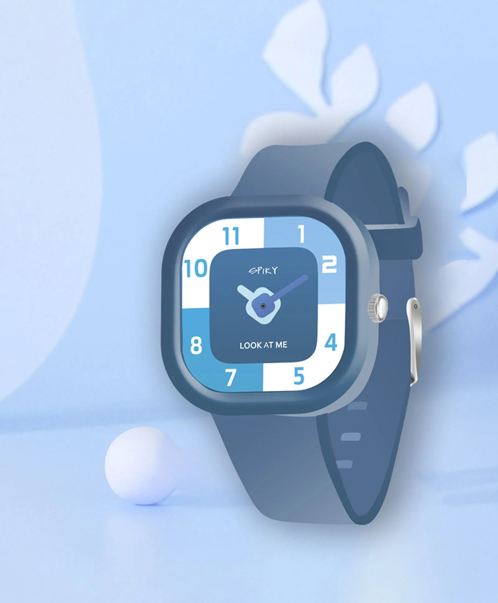 Spiky Square Analog Watch for Kids - Black