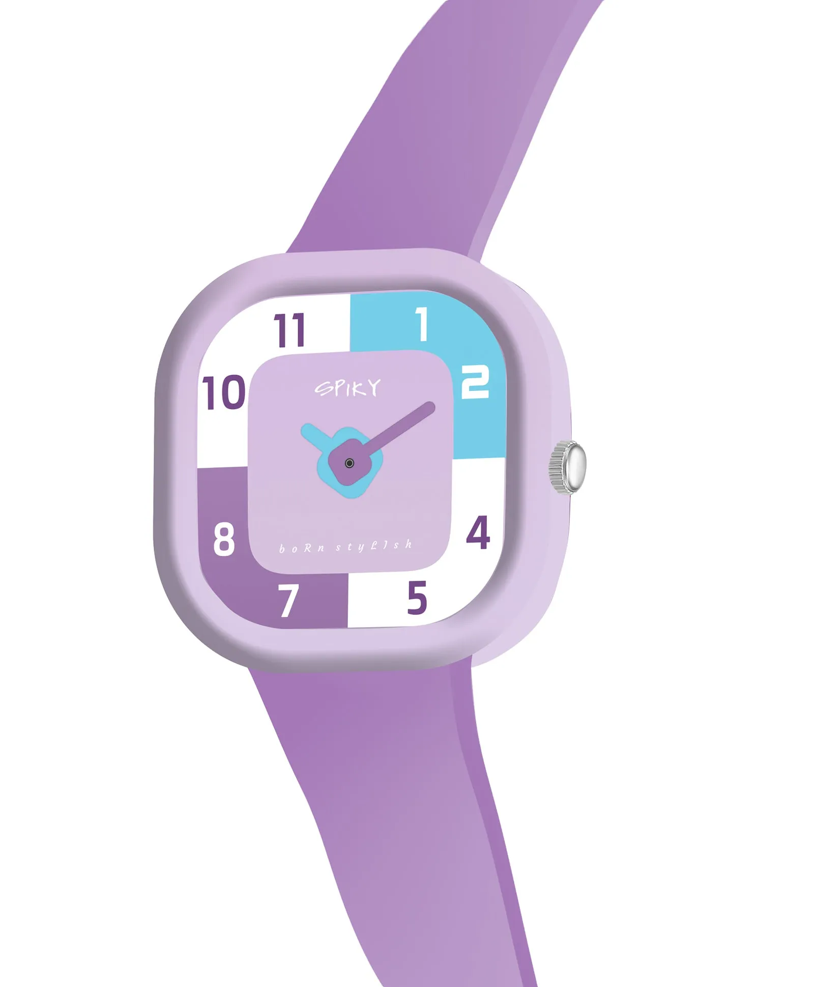 Spiky Square Analog Watch for Kids - Black