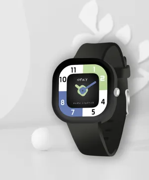 Spiky Square Analog Watch for Kids - Black