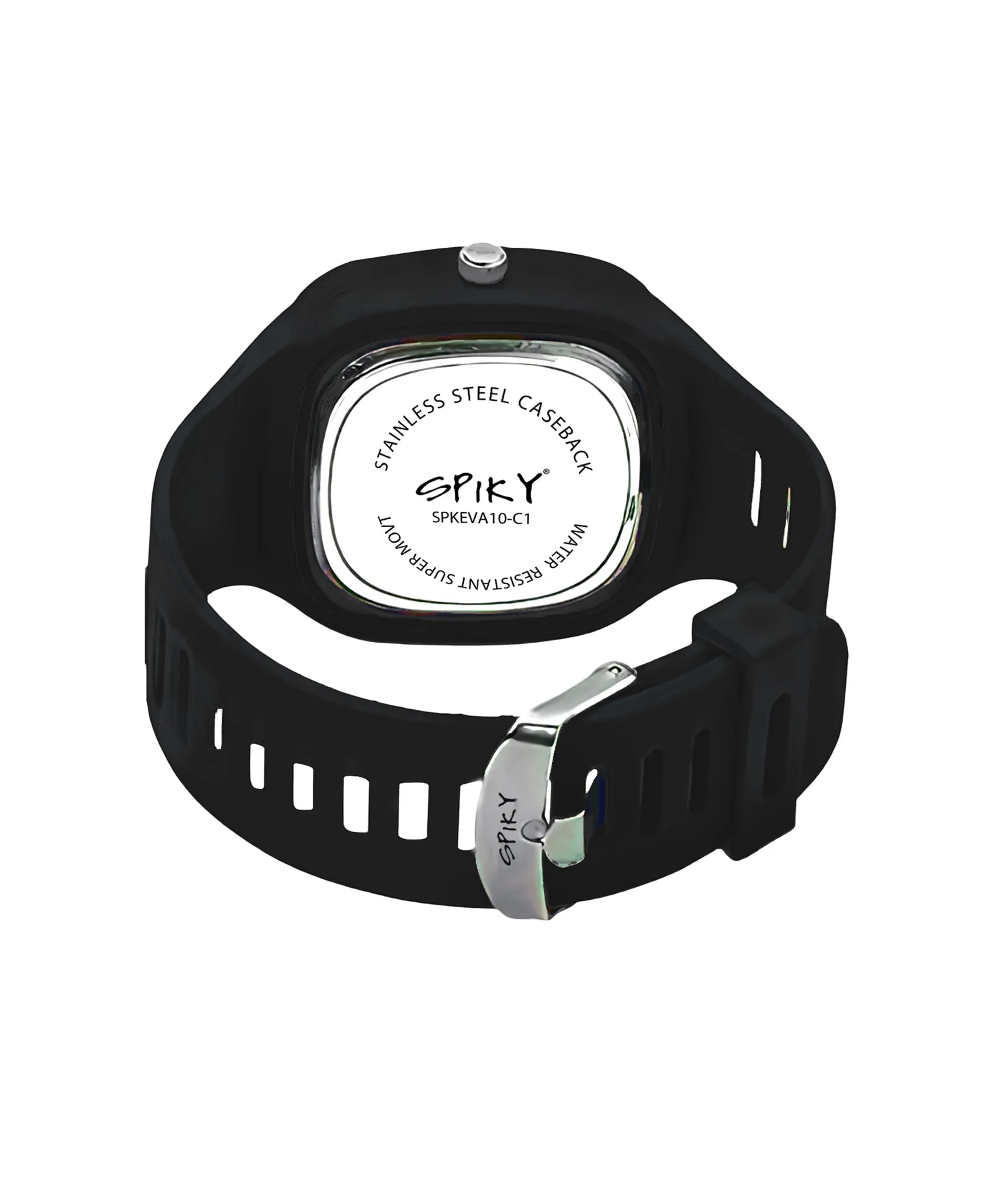 Spiky Square Analog Watch for Kids - Black