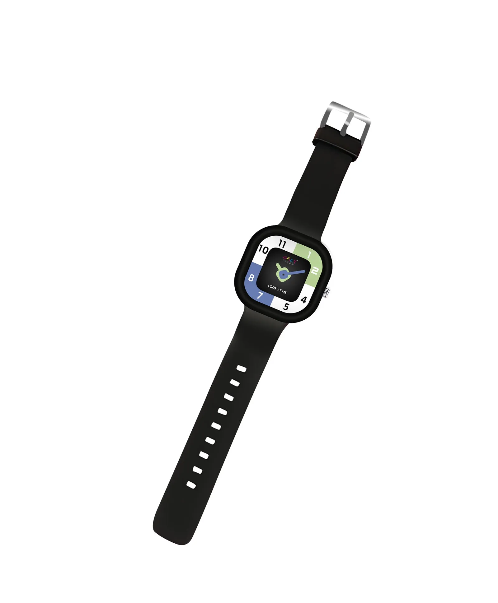 Spiky Square Analog Watch for Kids - Black