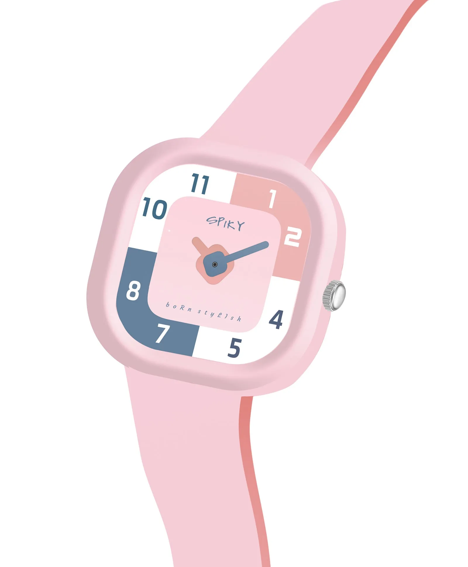 Spiky Square Analog Watch for Kids - Purple