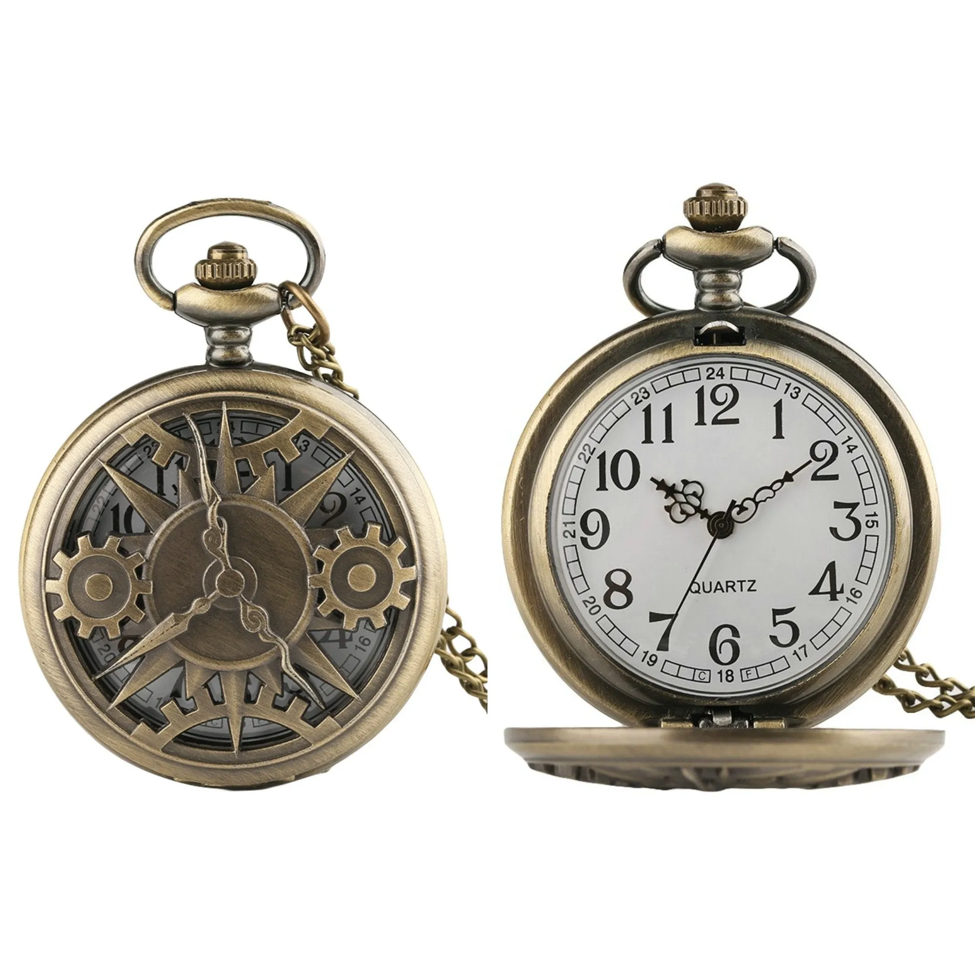 Steampunk Dials Quartz Pocket Watch
