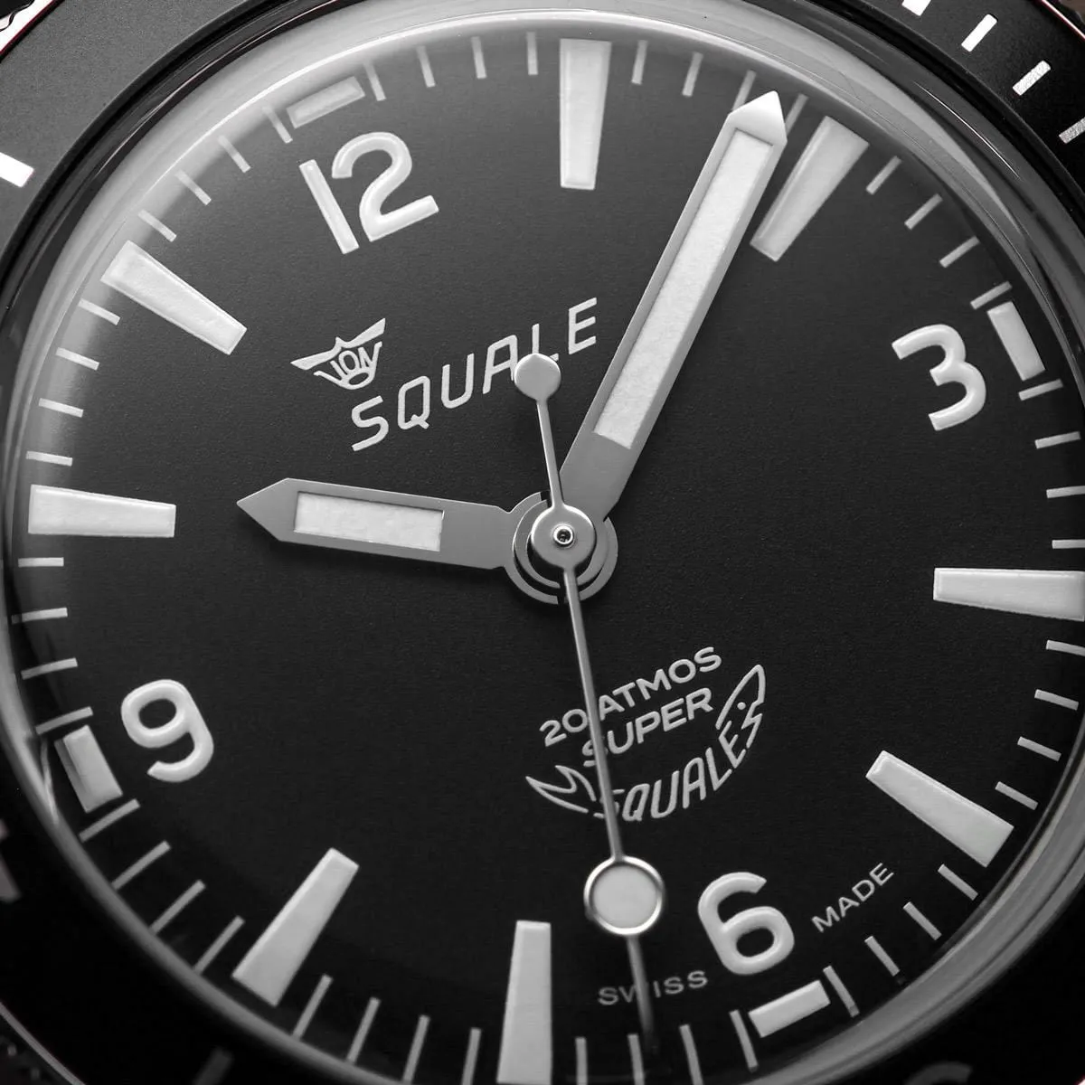 Super Squale Arabic Numerals Diver's Watch Matt Black Dial LIKE NEW