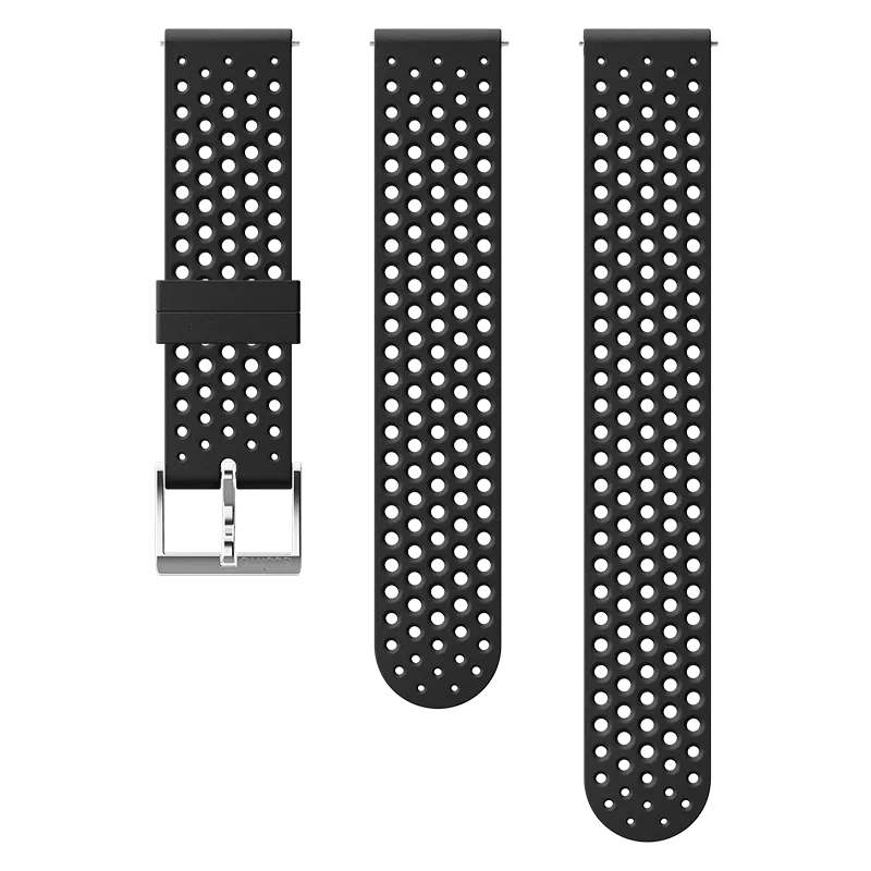 Suunto 20mm Athletic 1 Silicone Strap Black Steel Size S M