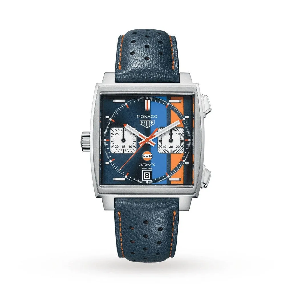 TAG Heuer Monaco x Gulf Special Edition Automatic Stainless Steel Blue Dial Mens Watch CAW211R.FC6401