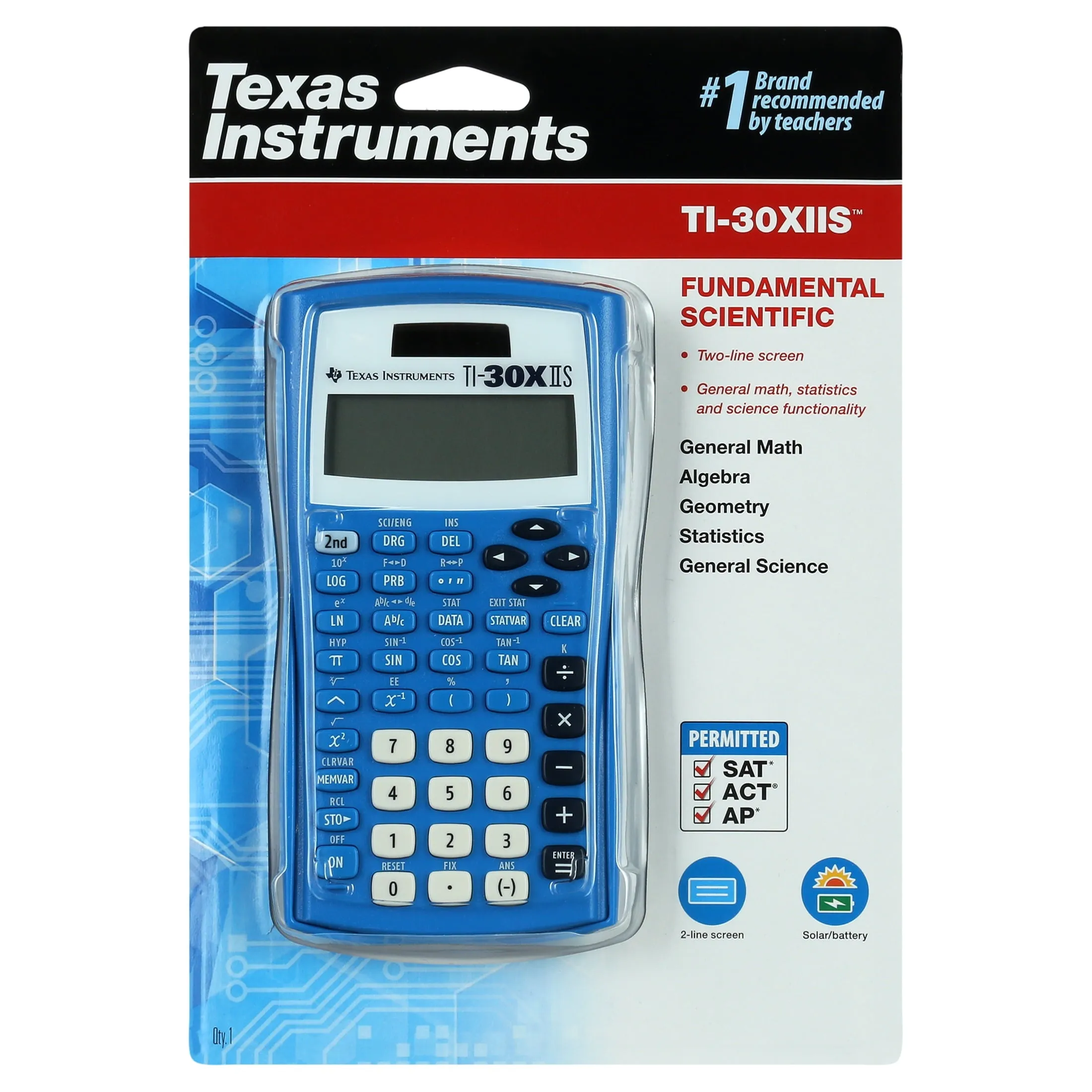 Texas Instruments TI-30X IIS Blue Scientific Calculator