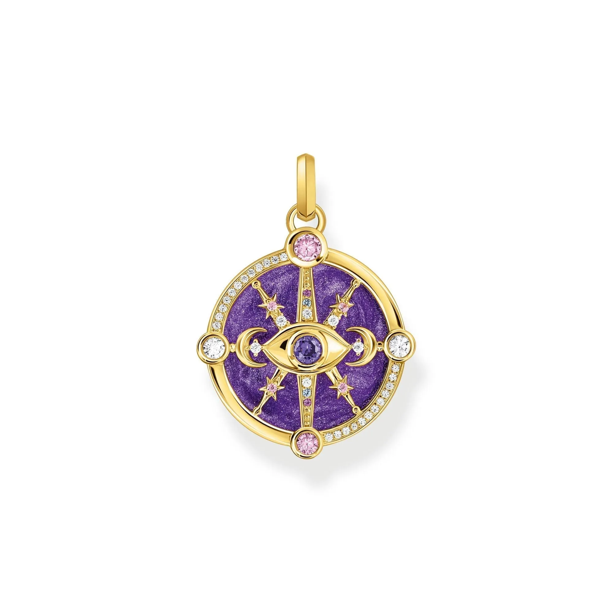 THOMAS SABO Gold Cosmic Eye Pendant with Colourful Stones