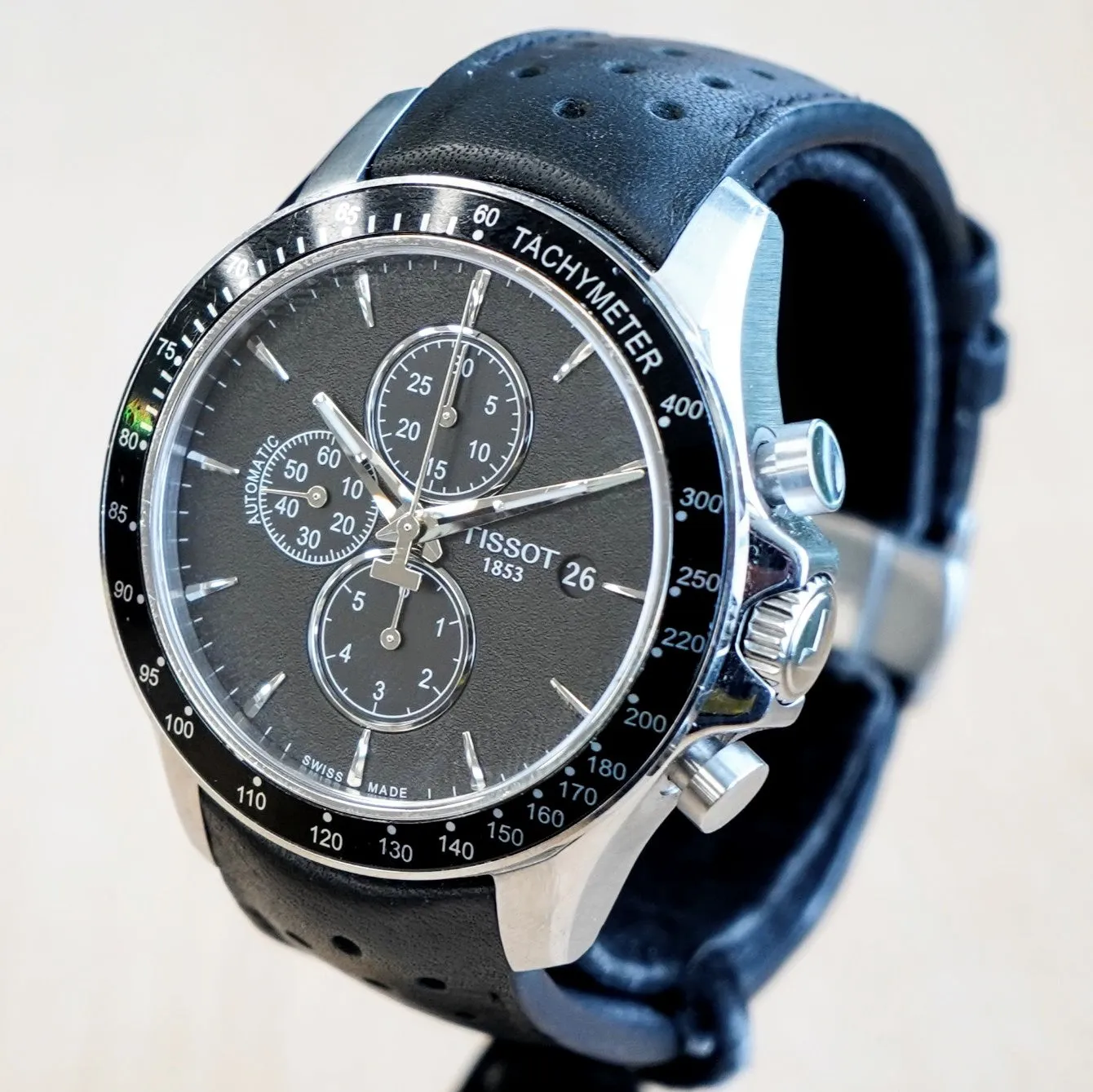 TISSOT V8 Automatic Chronograph Watch T106427A 45mm S.S. Wristwatch IN BOX!