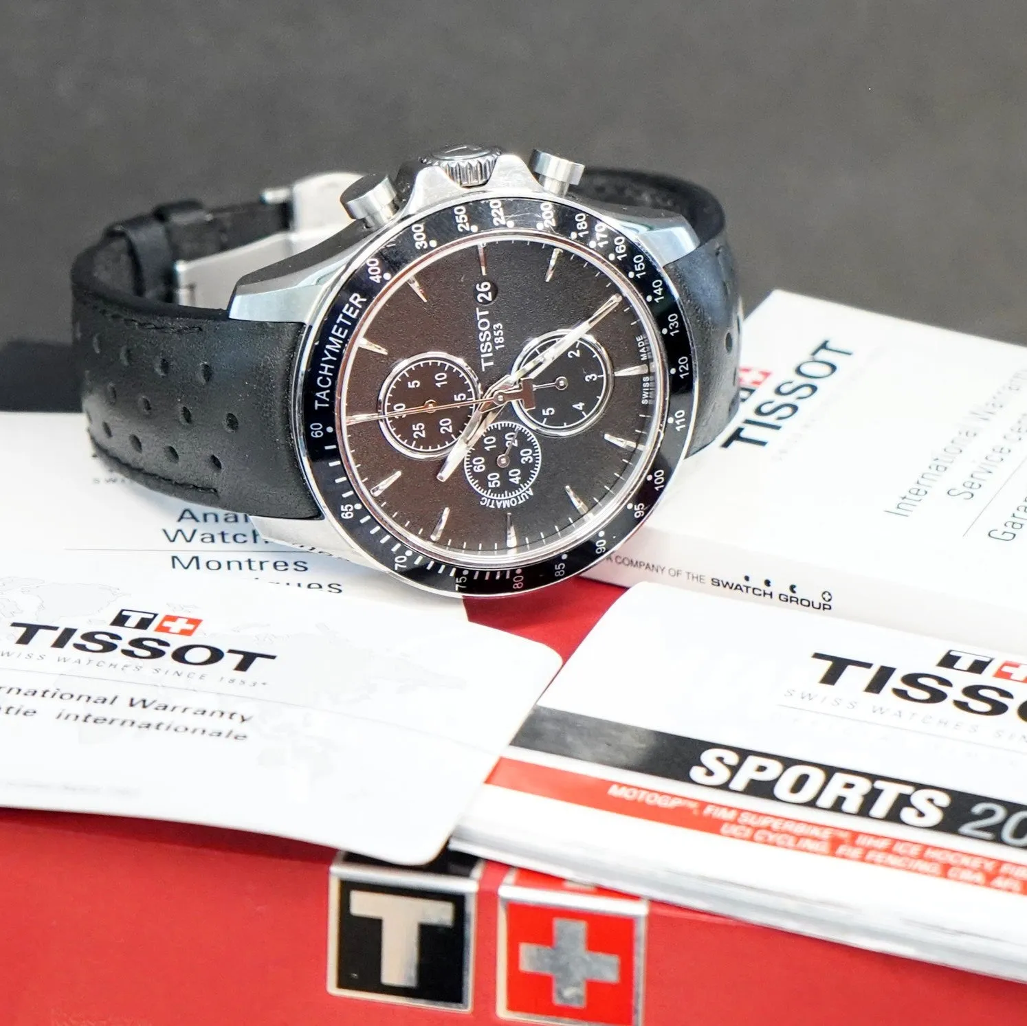 TISSOT V8 Automatic Chronograph Watch T106427A 45mm S.S. Wristwatch IN BOX!