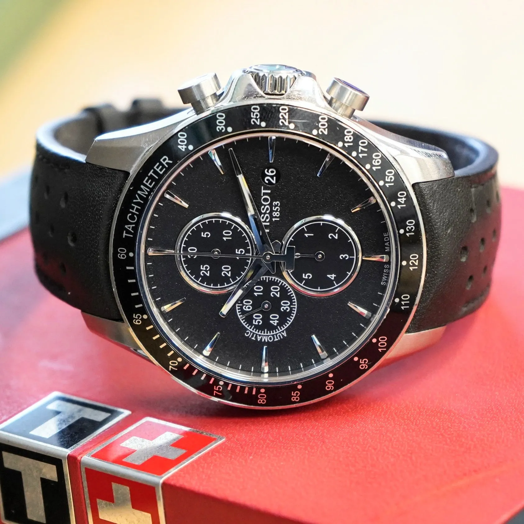 TISSOT V8 Automatic Chronograph Watch T106427A 45mm S.S. Wristwatch IN BOX!