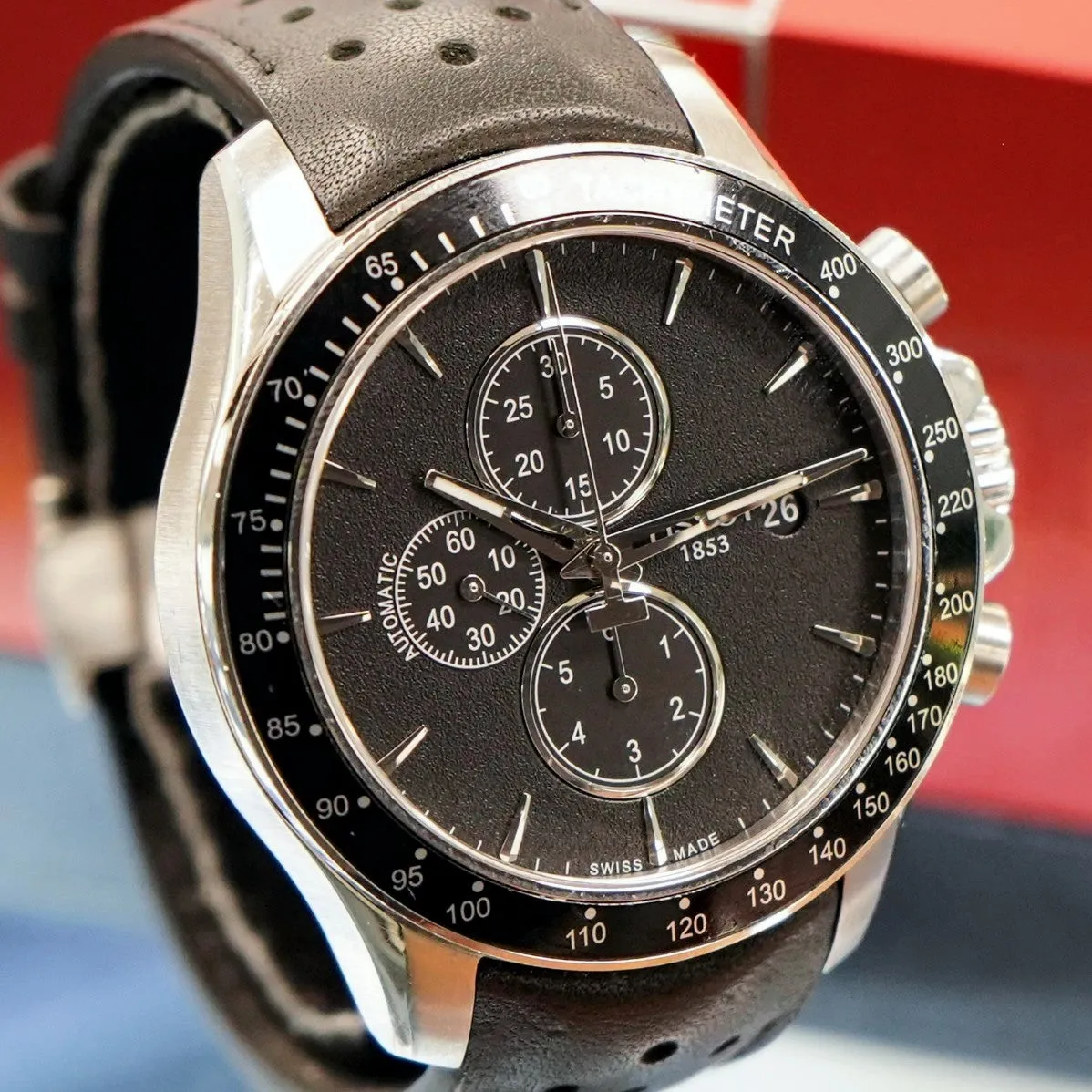 TISSOT V8 Automatic Chronograph Watch T106427A 45mm S.S. Wristwatch IN BOX!