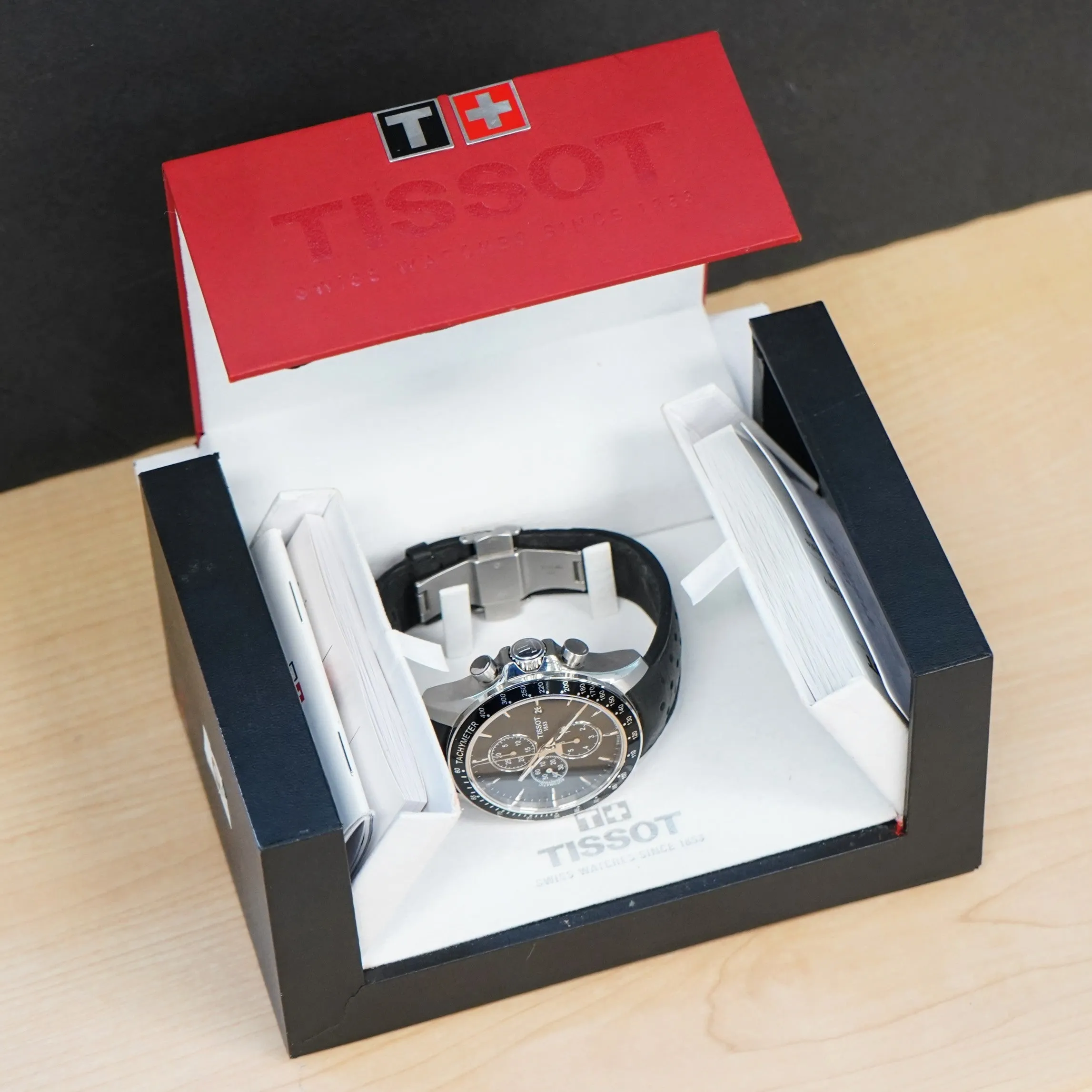 TISSOT V8 Automatic Chronograph Watch T106427A 45mm S.S. Wristwatch IN BOX!