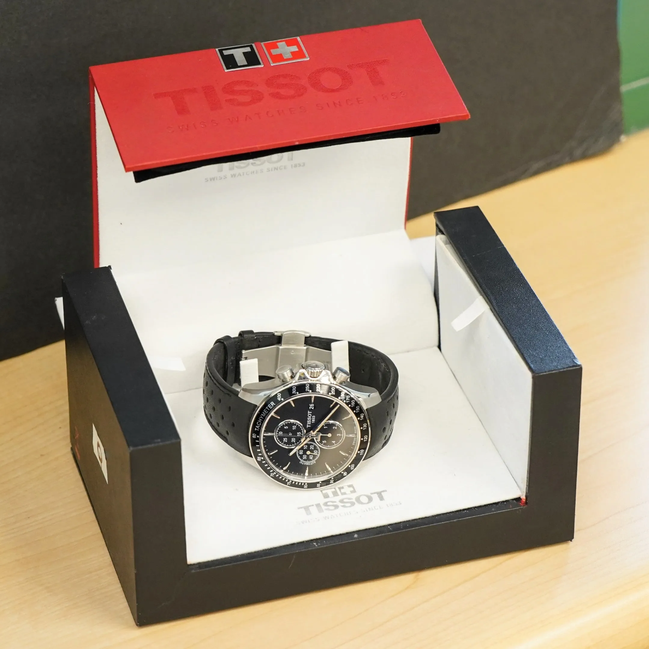 TISSOT V8 Automatic Chronograph Watch T106427A 45mm S.S. Wristwatch IN BOX!