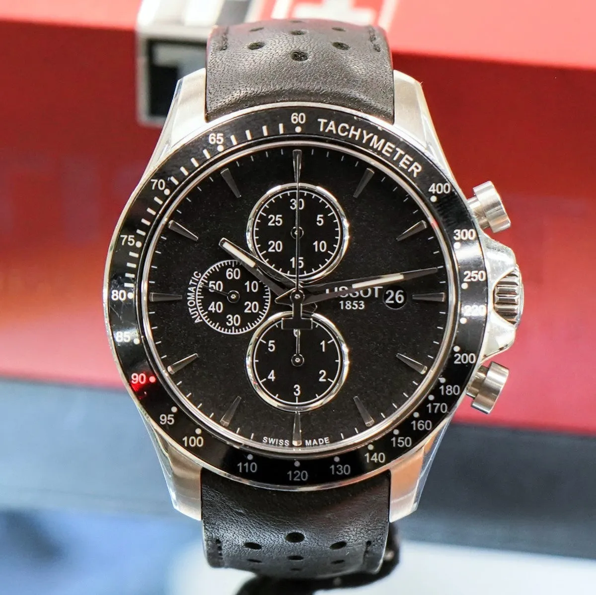 TISSOT V8 Automatic Chronograph Watch T106427A 45mm S.S. Wristwatch IN BOX!