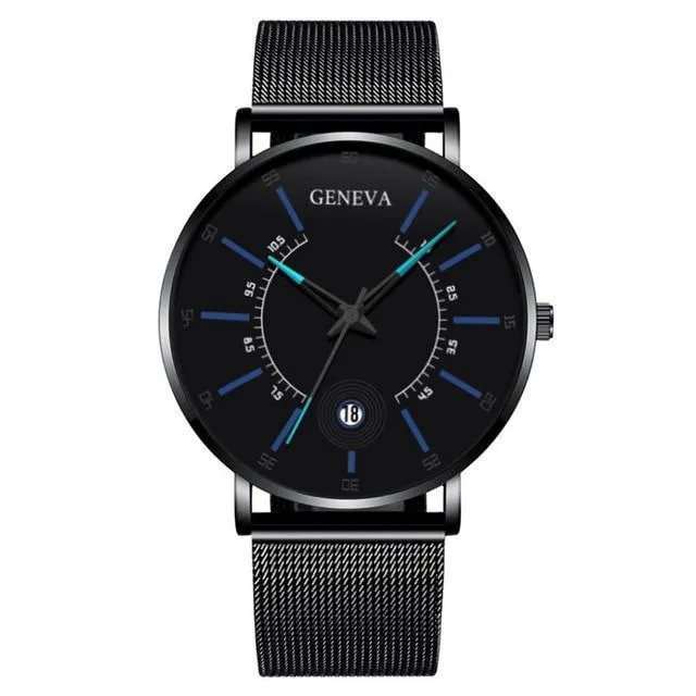 Unisex Ultra Thin Stainless Steel Mesh Band Watch