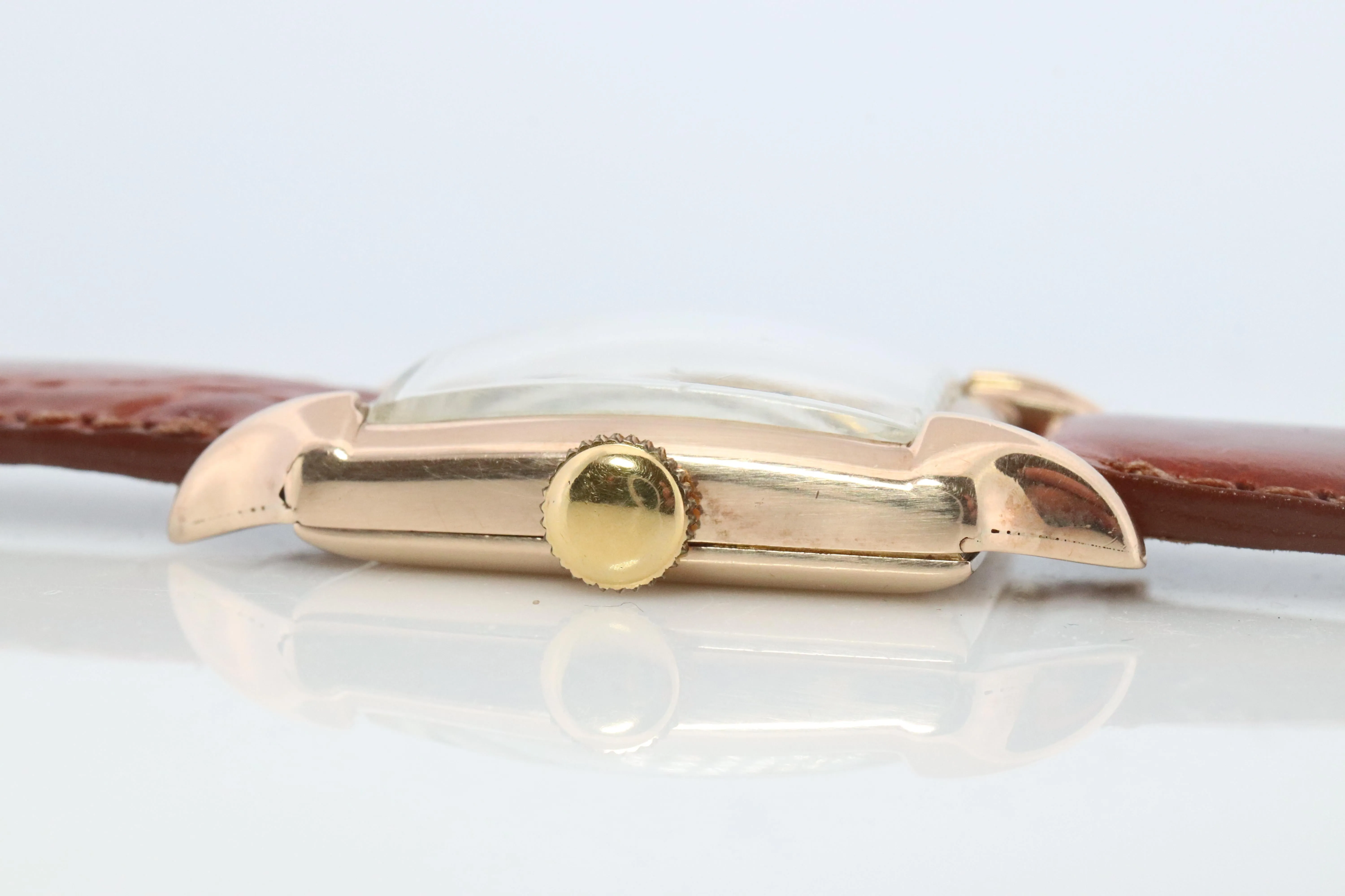 Vintage ROLEX Watch. 9k YG Rolex 4533 Square Tank Manual Wristwatch.