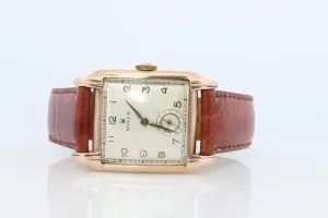 Vintage ROLEX Watch. 9k YG Rolex 4533 Square Tank Manual Wristwatch.