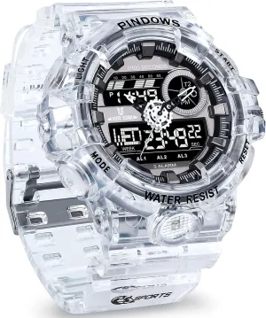 Watch for Men Watch Men Digital Sports Watch Large Digital Analog Dual Display Waterproof Watches with 3 Alarms Countdown Stopwatch Date Dual-Time LED Light Multifunctional Military Wrist Watches