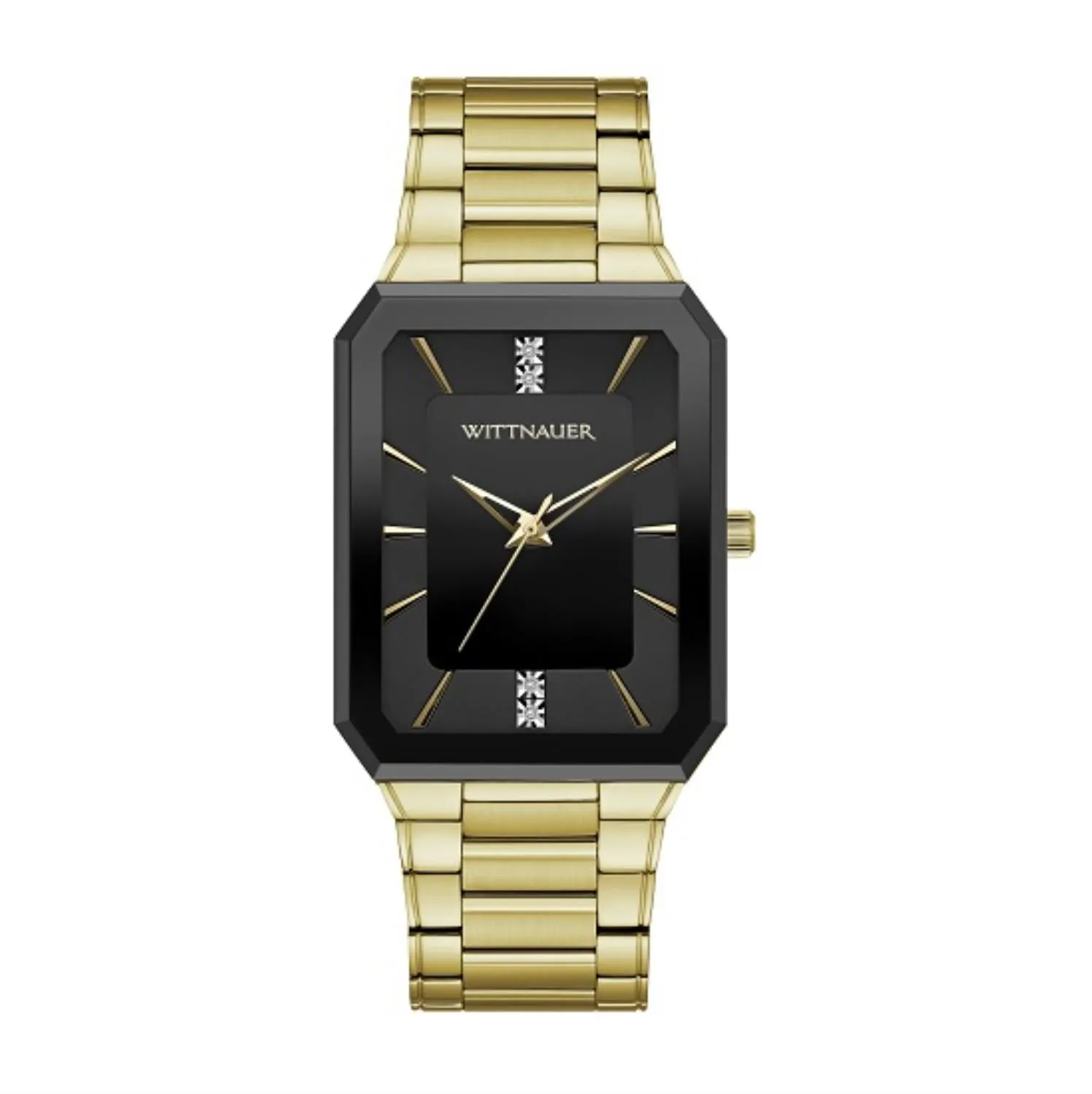 Wittnauer with 51X32 MM Black Rectangular Dial Stainless Steel Watch Band. WN3092